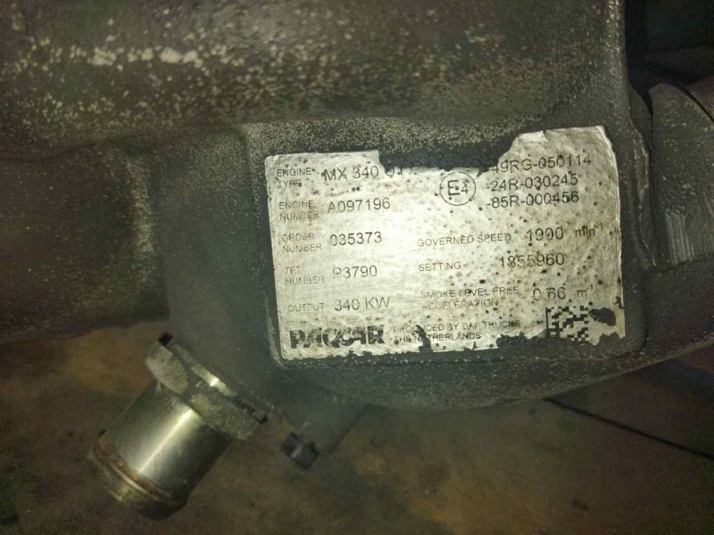 Recambio de despiece motor para daf serie xf105.xxx fsa 4x2 space-cab referencia OEM IAM MX340U1  