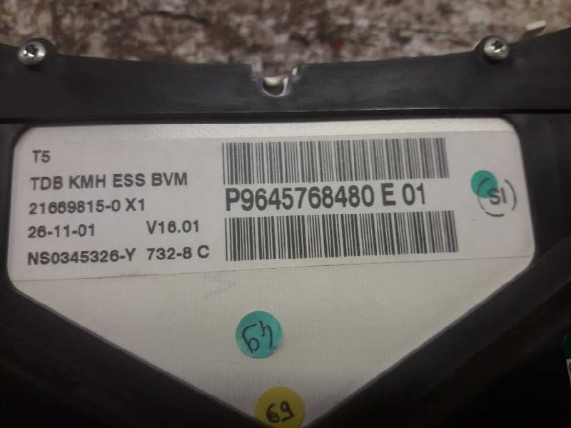 Recambio de cuadro instrumentos para peugeot 307 (s1) xs referencia OEM IAM 9645768480E 216698150X1 NS0345326Y