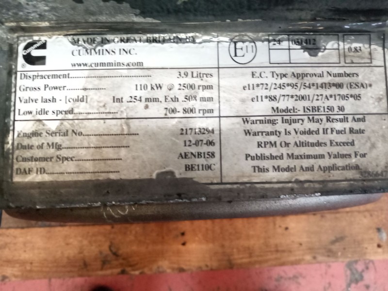 Recambio de motor completo para daf serie lf45.xxx desde 06 referencia OEM IAM ISBE15030  