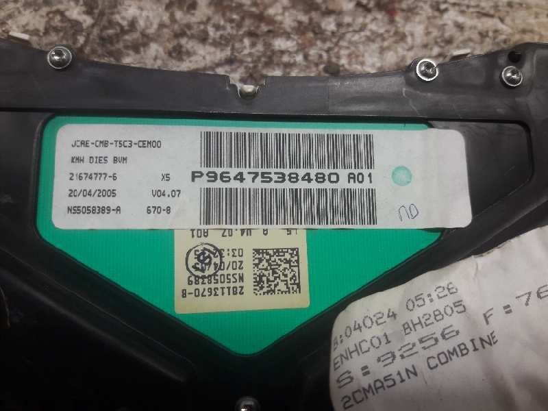 Recambio de cuadro instrumentos para peugeot 307 (s1) xs referencia OEM IAM 9647538480A 216747776 NS5058389A