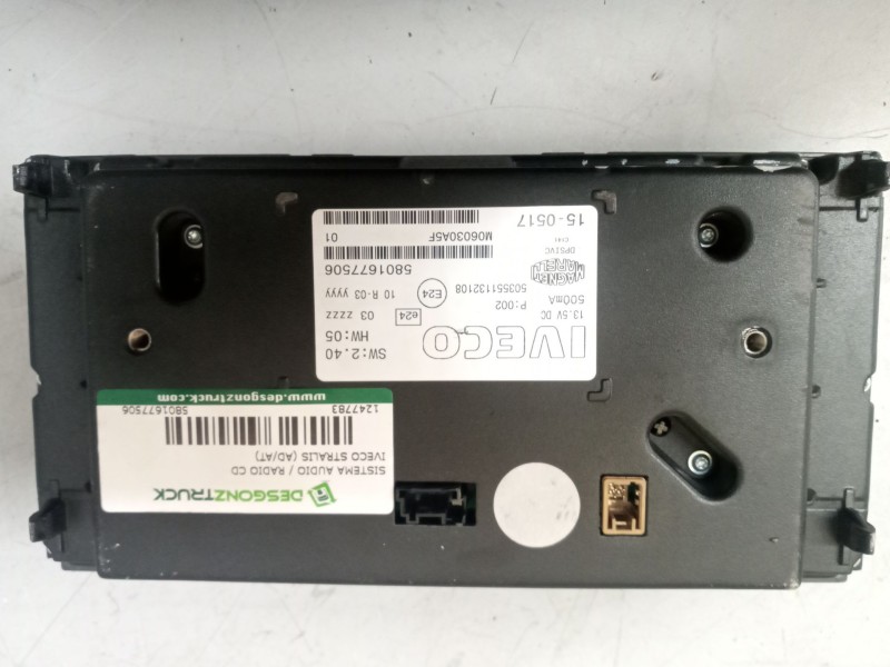 Recambio de sistema audio / radio cd para iveco stralis (ad/at) fs at t/p    4x2 larga distancia referencia OEM IAM 5801677506  