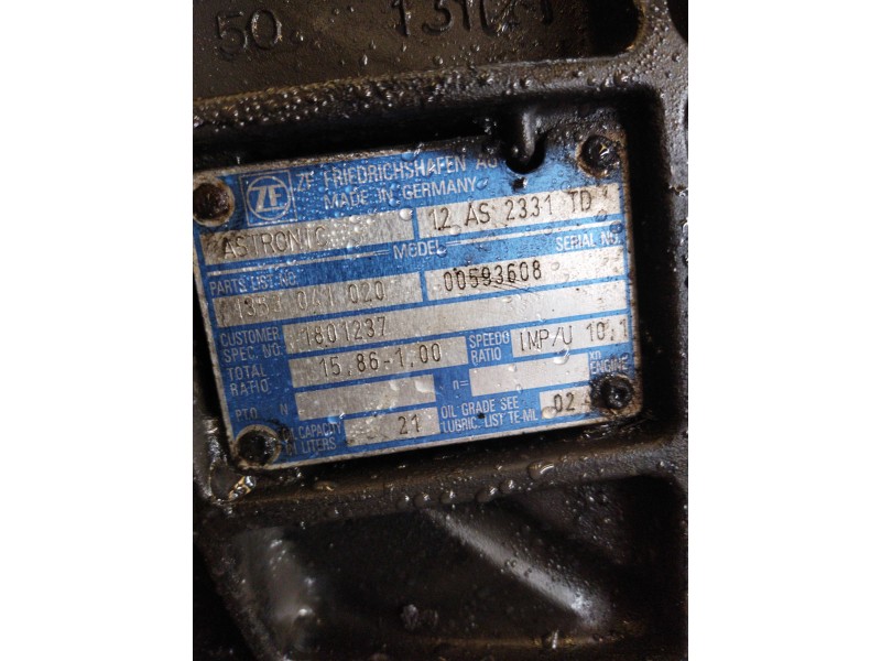Recambio de caja cambios para daf serie xf105.xxx 12.9 diesel referencia OEM IAM 12AS3131TD 1353041020 1801237