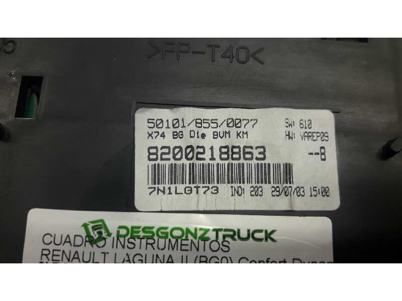 Recambio de cuadro instrumentos para renault laguna ii (bg0) confort dynamique referencia OEM IAM 8200218863  