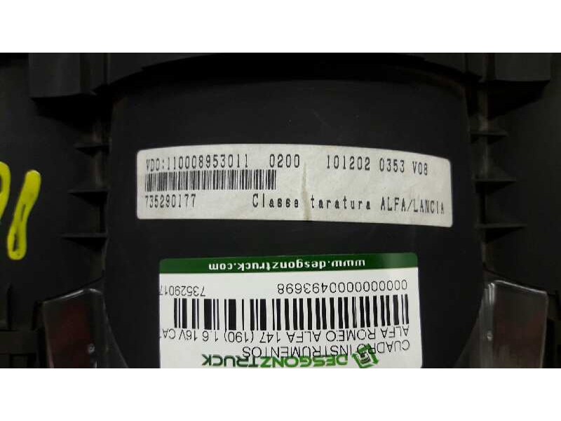 Recambio de cuadro instrumentos para alfa romeo 147 (190) 1.6 16v cat referencia OEM IAM 735290177  