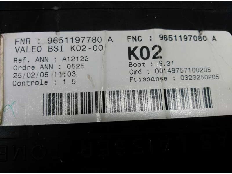 Recambio de caja reles / fusibles para peugeot 307 (s1) xr clim plus referencia OEM IAM 96511978080 BSI 