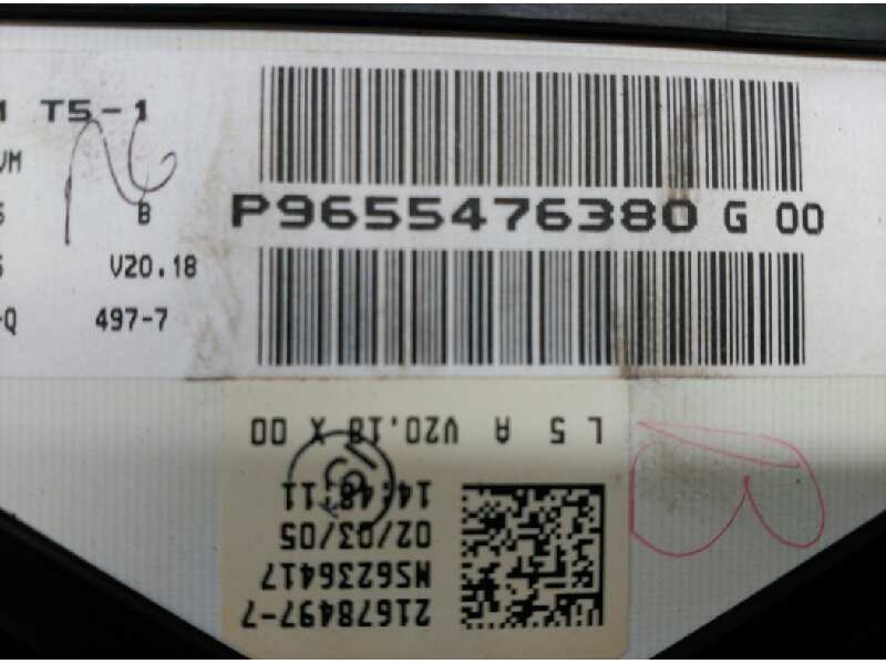Recambio de cuadro instrumentos para peugeot 307 (s1) xr clim plus referencia OEM IAM 9655476380  