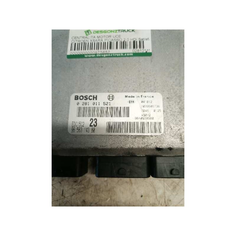 Recambio de centralita motor uce para citroën xsara picasso 2.0 hdi satisfaction ii referencia OEM IAM 0281011521 9656314380 964