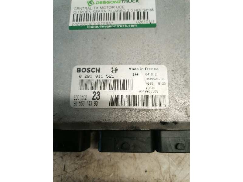 Recambio de centralita motor uce para citroën xsara picasso 2.0 hdi satisfaction ii referencia OEM IAM 0281011521 9656314380 964