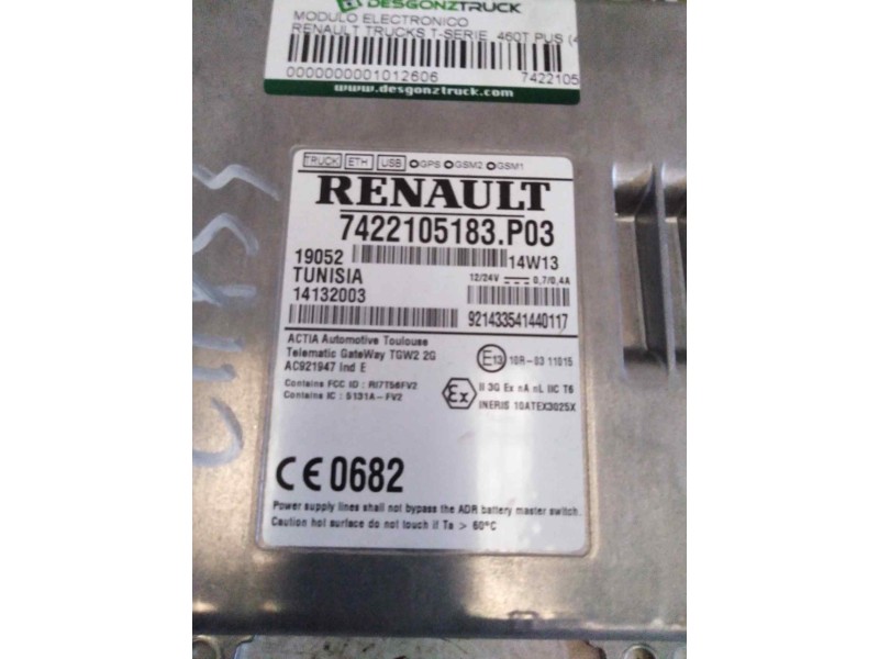 Recambio de modulo electronico para renault serie t fg 4x2 cabina high-sleeper referencia OEM IAM 7422105183  