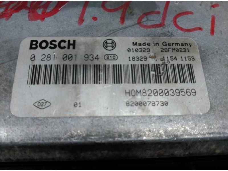 Recambio de centralita motor uce para renault megane i classic (la0) referencia OEM IAM 8200078730 0281001934 BOSCH