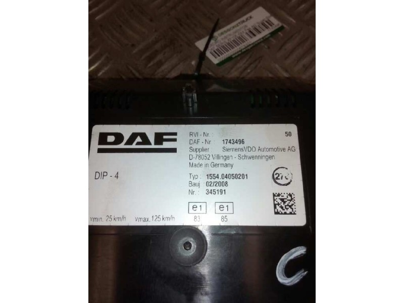 Recambio de cuadro instrumentos para daf serie xf105.xxx fsa 4x2 super-space-cab referencia OEM IAM 1743496  
