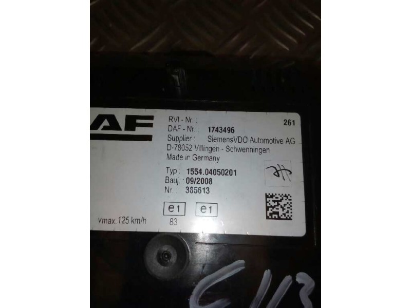 Recambio de cuadro instrumentos para daf serie xf105.xxx fsa 4x2 space-cab referencia OEM IAM 1743496 155404050201 385613