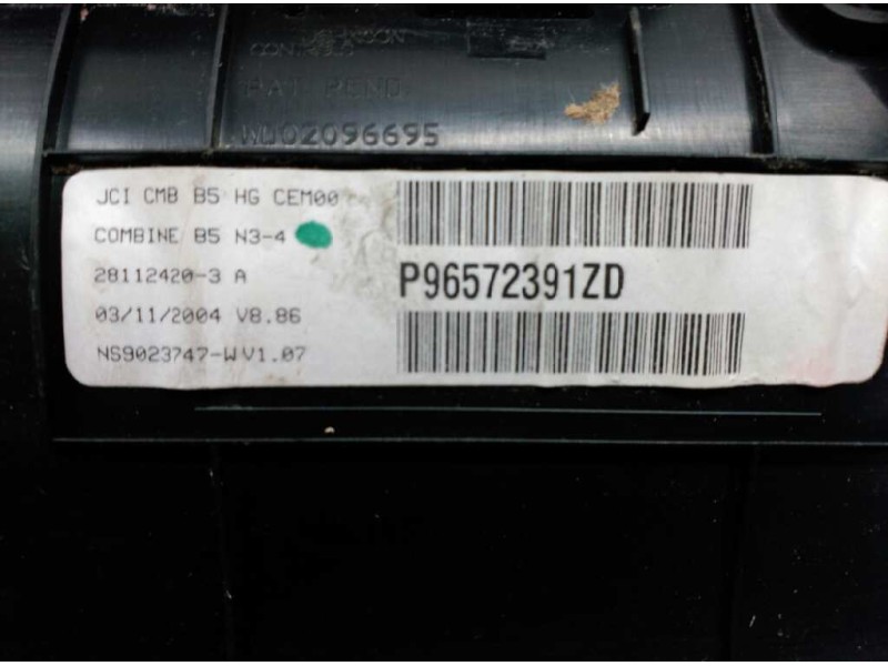Recambio de cuadro instrumentos para citroën c4 berlina collection referencia OEM IAM 96572391ZD  