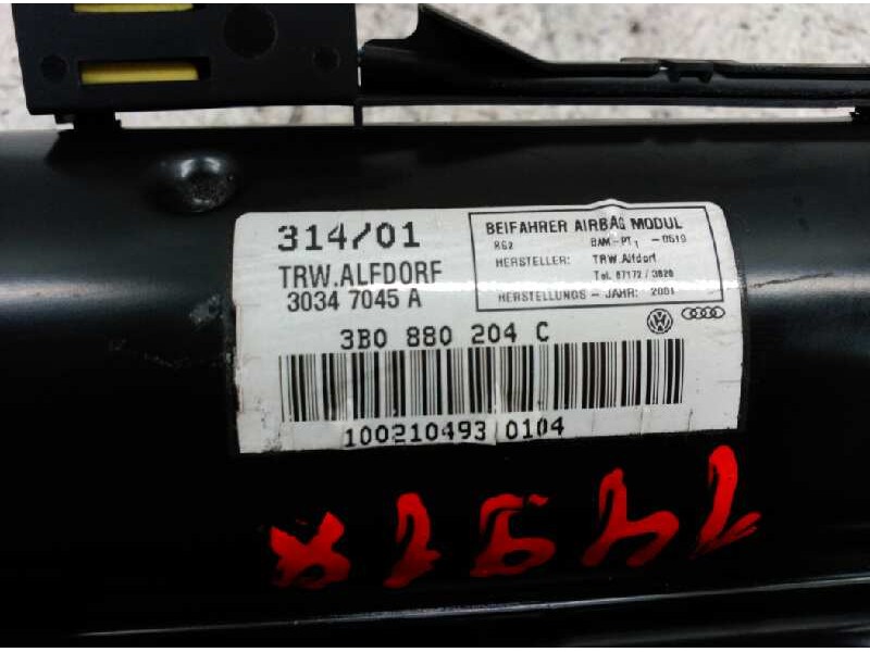 Recambio de airbag delantero derecho para volkswagen passat berlina (3b3) 1.9 tdi referencia OEM IAM 3B0880204  