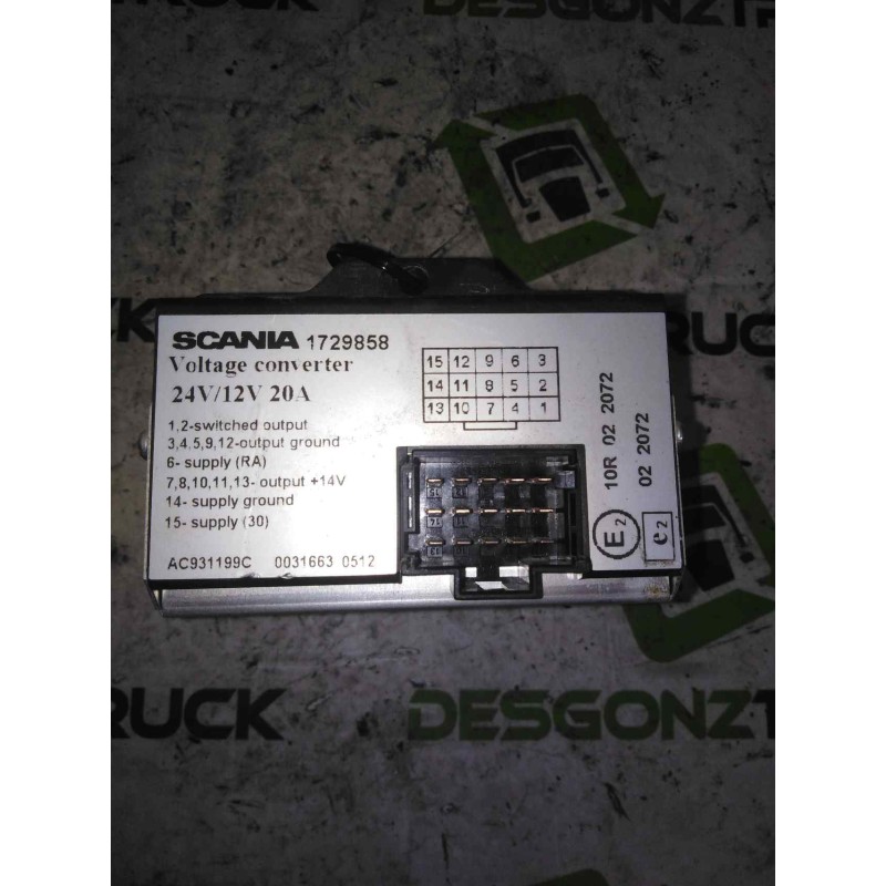 Recambio de modulo electronico para scania serie p/g/r (c-clase) 11.7 diesel referencia OEM IAM 1729858  