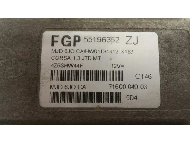 Recambio de centralita motor uce para opel corsa c club referencia OEM IAM 09164475  