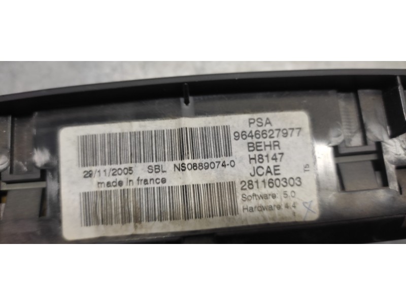 Recambio de mando climatizador para peugeot 307 berlina (s2) xs referencia OEM IAM 9646627977 281160303 