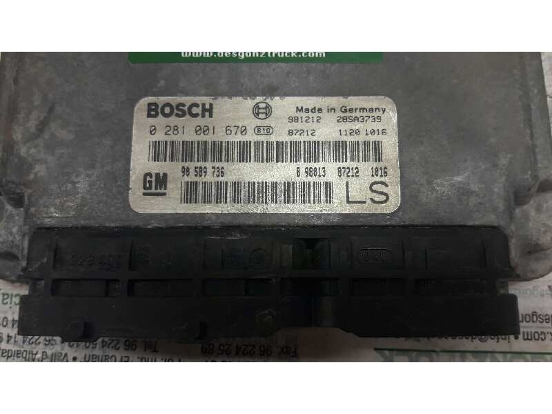 Recambio de centralita motor uce para opel astra g berlina club referencia OEM IAM 98589736 0281001670 