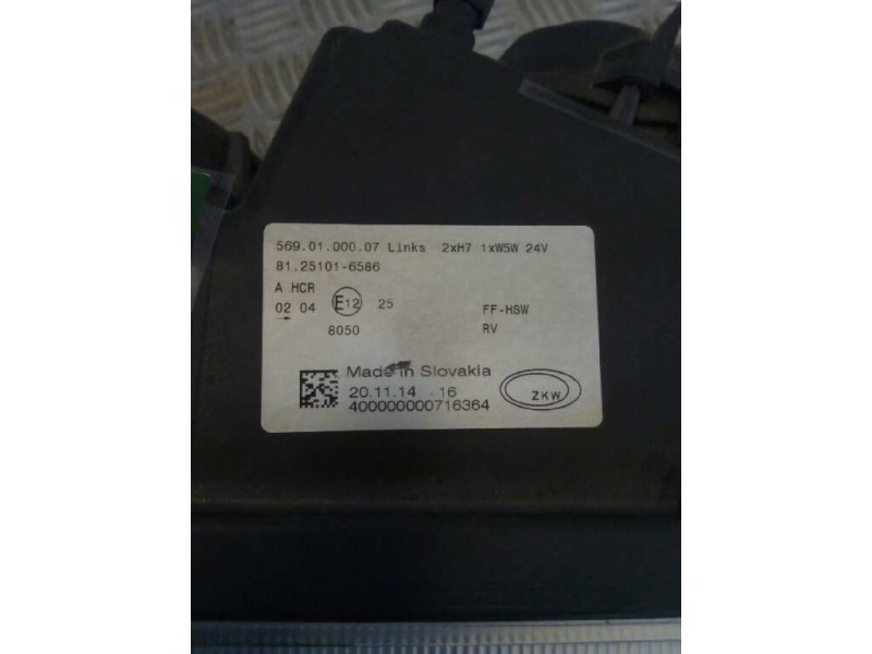 Recambio de faro izquierdo para man tg - a 18.xxx fg / bb   (e3/e4) xl referencia OEM IAM 81251016586  