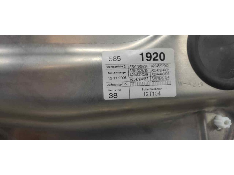 Recambio de elevalunas trasero izquierdo para mercedes-benz clase c (w204) berlina 1.6 cat referencia OEM IAM A2047600734  