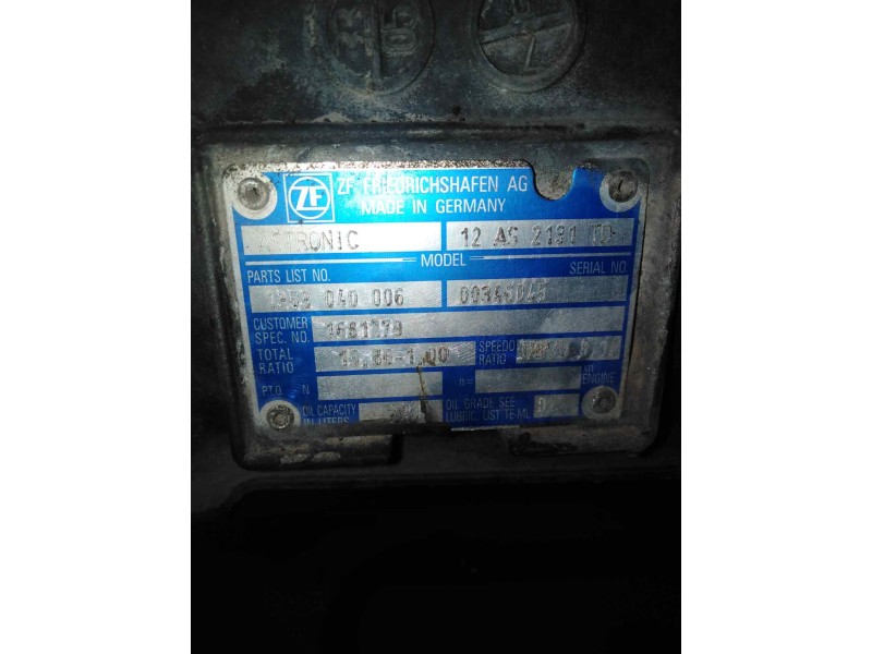 Recambio de caja cambios para daf serie 95 xf .xxx 12.6 diesel referencia OEM IAM 12AS2131TD 1353040006 1681279
