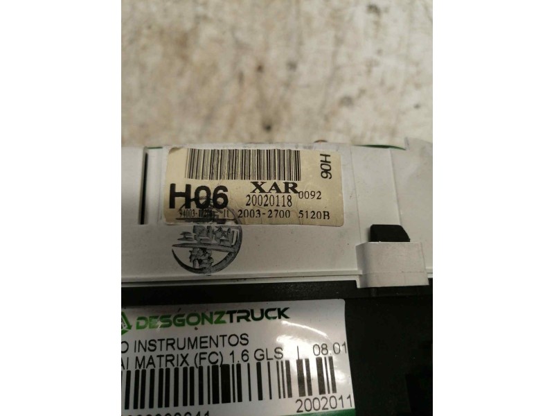 Recambio de cuadro instrumentos para hyundai matrix (fc) 1.6 gls referencia OEM IAM 20020118  