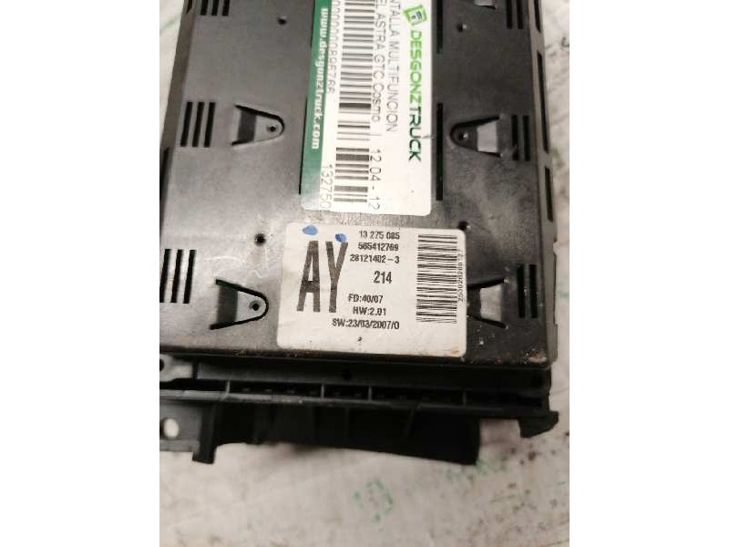 Recambio de pantalla multifuncion para opel astra gtc cosmo referencia OEM IAM 13275085 565412769 32 PINS