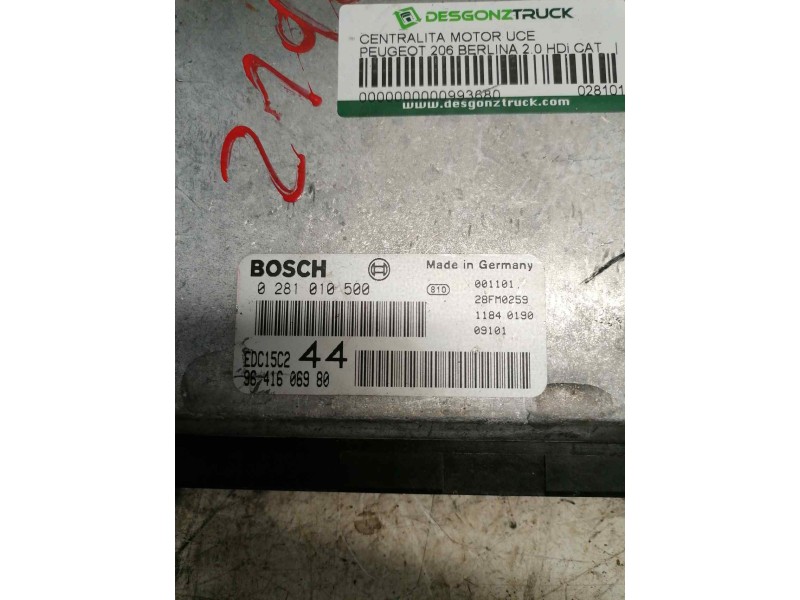 Recambio de centralita motor uce para peugeot 206 berlina 2.0 hdi cat referencia OEM IAM 0281010500 9641606980 28FM0259
