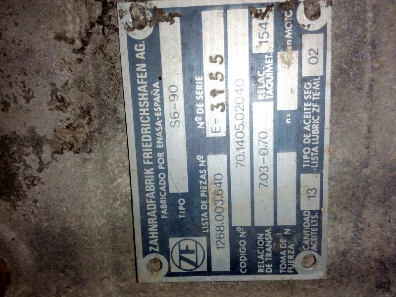 Recambio de caja cambios para pegaso trucks serie 1200 1223 referencia OEM IAM S690 1268003640 E3155