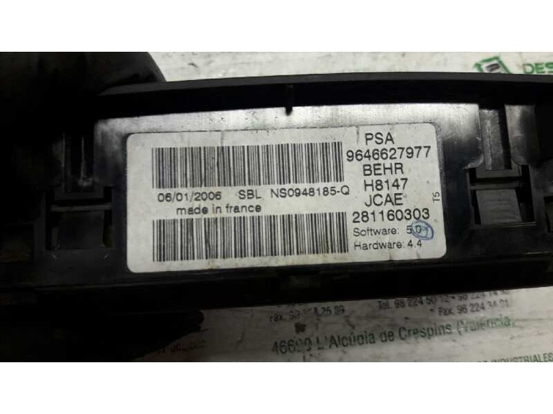 Recambio de mando climatizador para peugeot 307 break/sw (s2) d-sign referencia OEM IAM 9646627977  