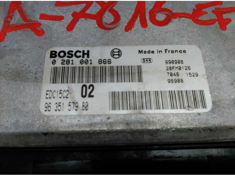 Recambio de centralita motor uce para peugeot 206 berlina xs referencia OEM IAM 9635157980 0281001866 - BOSCH 28FM0126
