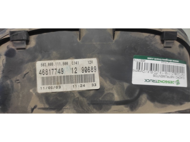 Recambio de cuadro instrumentos para fiat doblo (119) 1.9 jtd elx / dynamic referencia OEM IAM 468177491290689  