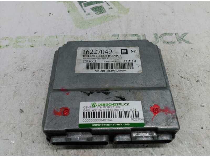Recambio de centralita motor uce para opel astra g berlina 1.6 referencia OEM IAM 16227049 DELCO 