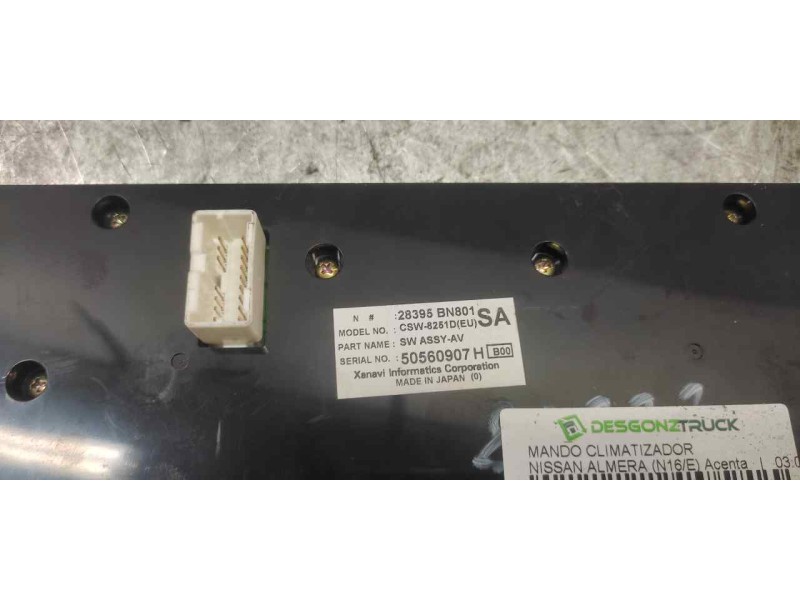Recambio de mando climatizador para nissan almera (n16/e) acenta referencia OEM IAM 28395BN801  