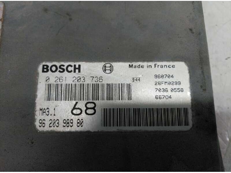 Recambio de centralita motor uce para peugeot 106 (s1) 1.1 referencia OEM IAM 9620398980 0261203736 