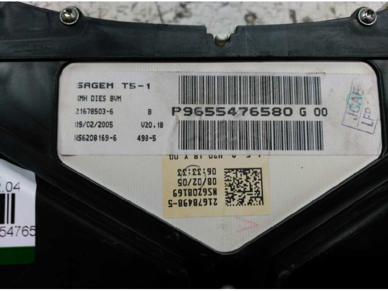 Recambio de cuadro instrumentos para peugeot 307 (s1) xr referencia OEM IAM 9655476580  