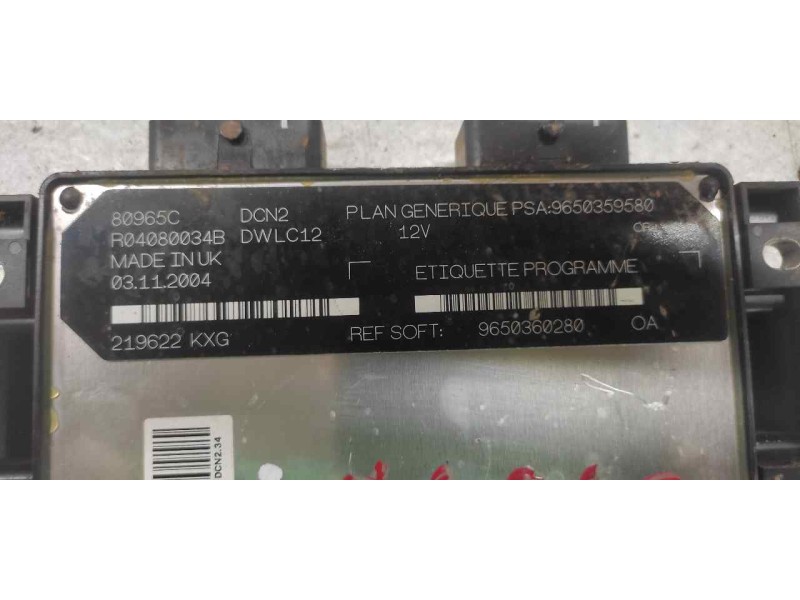 Recambio de centralita motor uce para peugeot partner (s2) combi pro referencia OEM IAM 9650359580 9650360280 