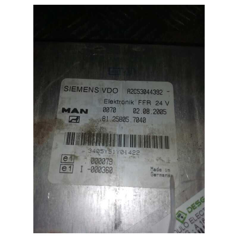 Recambio de modulo electronico para man tg - a 18.xxx fg / bb   (e3/e4) xlx referencia OEM IAM 81258057040  