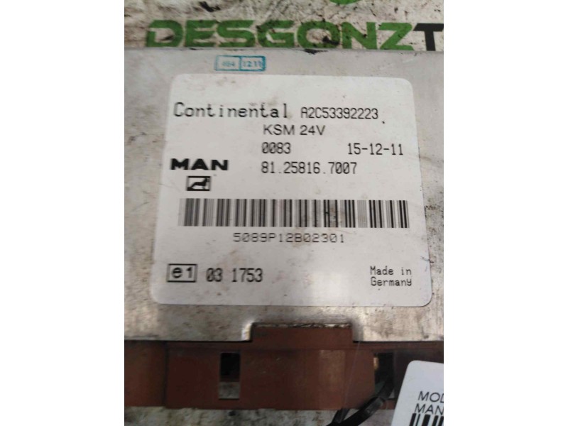 Recambio de modulo electronico para man tgx 18.xxx 12.4 diesel referencia OEM IAM 81258167007 A2C5339223 