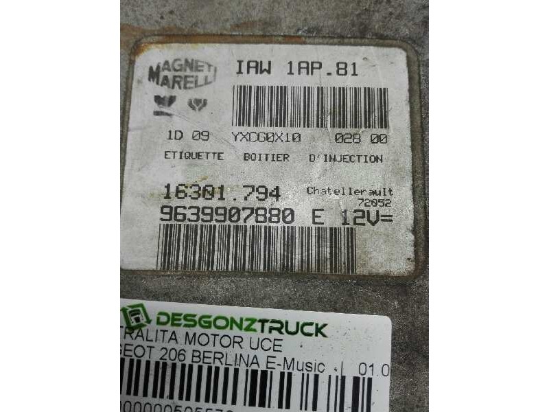 Recambio de centralita motor uce para peugeot 206 berlina e-music referencia OEM IAM 9639907880E IAW1AP81 