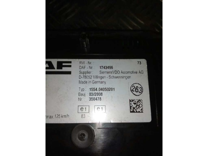 Recambio de cuadro instrumentos para daf serie xf105.xxx 12.9 diesel referencia OEM IAM 1743496  
