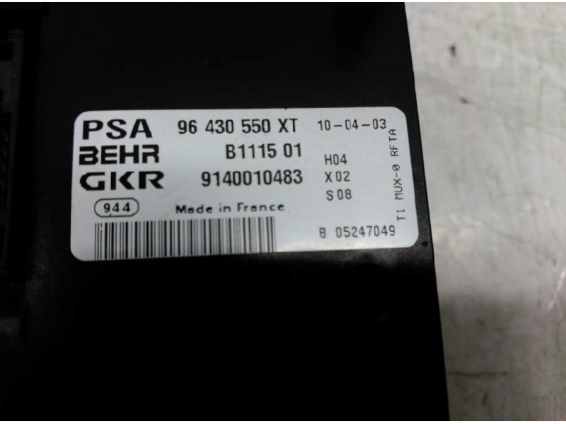 Recambio de mando climatizador para peugeot 206 berlina xs referencia OEM IAM 96430550XT B111501 9140010483