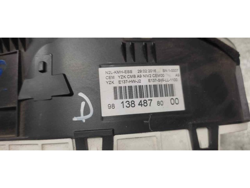 Recambio de cuadro instrumentos para peugeot 208 style referencia OEM IAM 9813848780  