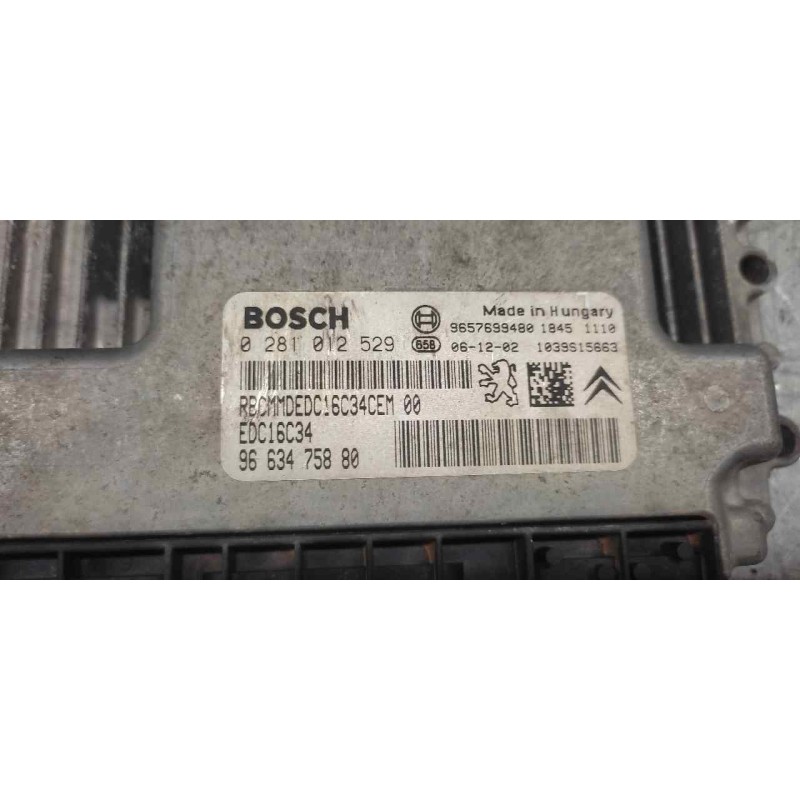 Recambio de centralita motor uce para citroën c3 hdi 70 furio referencia OEM IAM 0281012529 9663475880 9657699480