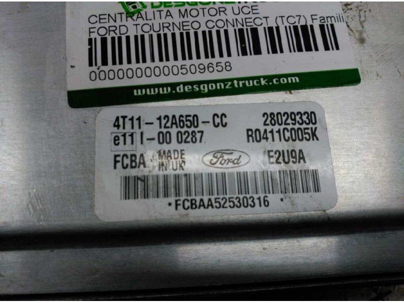 Recambio de centralita motor uce para ford tourneo connect (tc7) familiar referencia OEM IAM 4T1112A650CC  