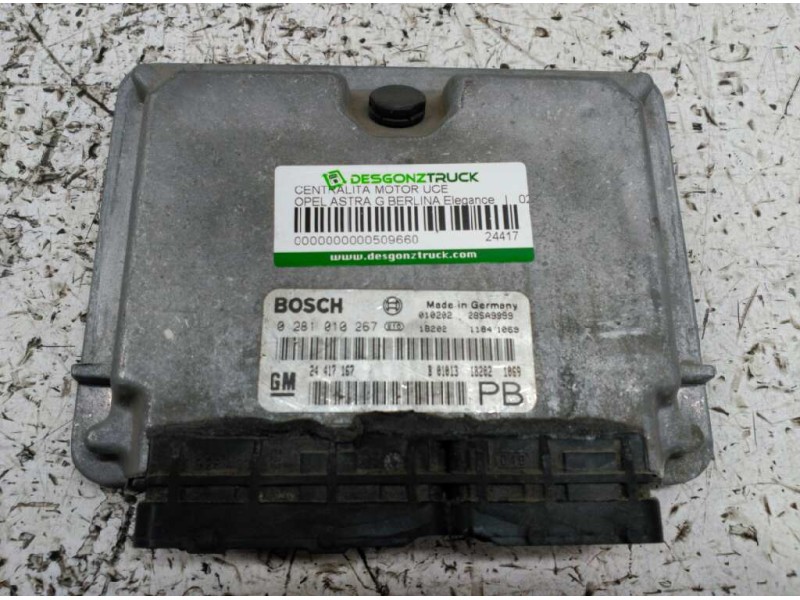 Recambio de centralita motor uce para opel astra g berlina elegance referencia OEM IAM 24417 B01013182021069 0281010267