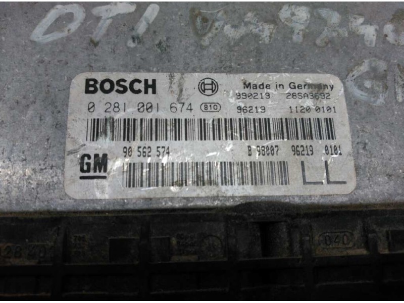 Recambio de centralita motor uce para opel astra g berlina referencia OEM IAM 90562574 B98007962190101 0281001674