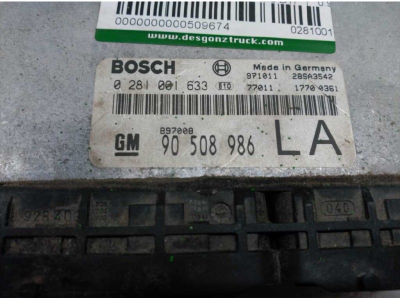 Recambio de centralita motor uce para opel vectra b berlina 2.0 dti referencia OEM IAM 0281001633  