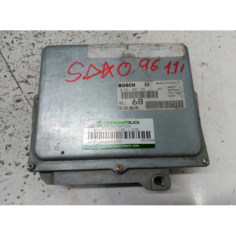 Recambio de centralita motor uce para citroën saxo 1.1 sx referencia OEM IAM 9620398980 0261203736 960327