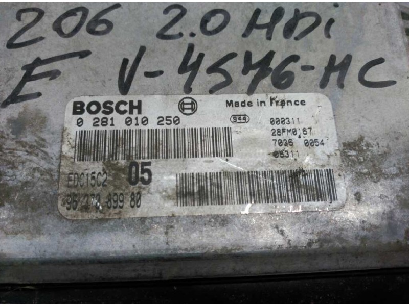 Recambio de centralita motor uce para peugeot 206 berlina referencia OEM IAM 0281010250 9637089980 